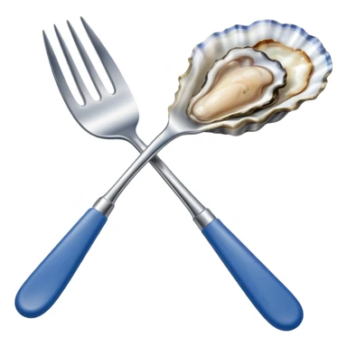 blue-handled oyster fork sticker