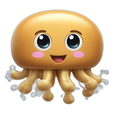 Peanut butter 3d cute baby jellyfish clapping sticker