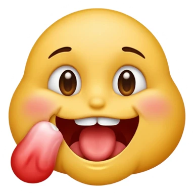 emoji biting its lip and drooling make sure it is drooling saliva  sticker