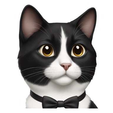 a black and white tuxedo cat sticker