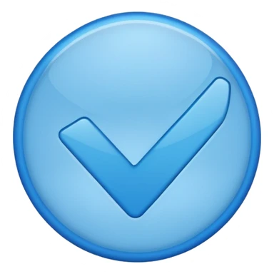 Маленькая синяя галочка в круге синего цвета sticker