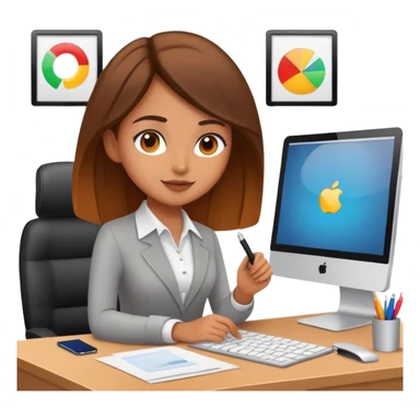 girl designer working in office sticker