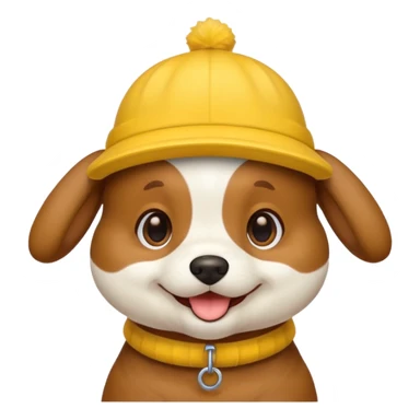puppy dog with hat yellow sticker
