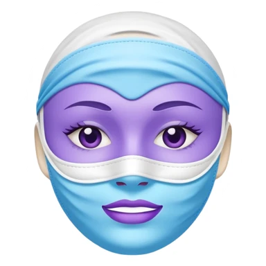 a white skincare mask purple blue pack sticker