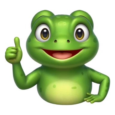 Can you create an animated emoji gif of a cute frog giving a thumbs up for agreement sticker