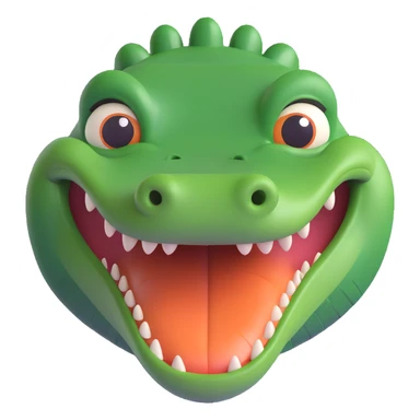 crocodile face, winking sticker