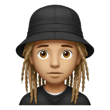 dreadlocks Street artist with black bucket hat sticker