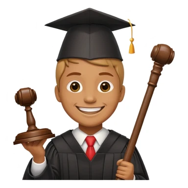 Judge gavel and party vibes smile sticker