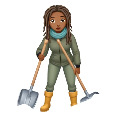 Black woman with locs shoveling  sticker
