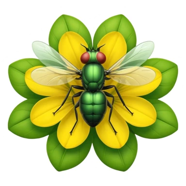
fly on flower sticker
