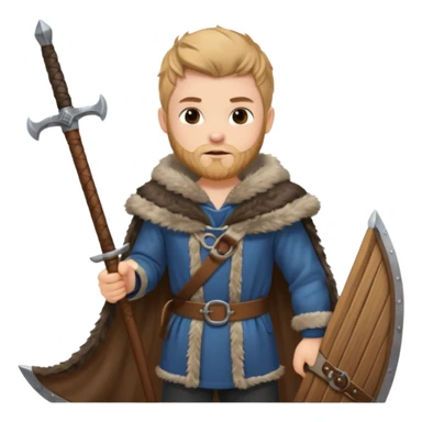 Young viking sailor on ship deck sticker
