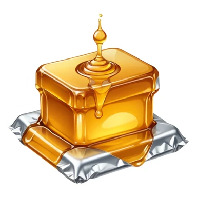 𝕊𝕞𝕒𝕝𝕝 𝕔𝕣𝕚𝕟𝕜𝕖𝕕 𝕡𝕚𝕖𝕔𝕖 𝕠𝕗 𝕒𝕝𝕝𝕦𝕞𝕚𝕟𝕚𝕦𝕞 𝕗𝕠𝕚𝕝, with a tiny amount of honey in the middle sticker