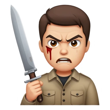 Angry with knife  sticker