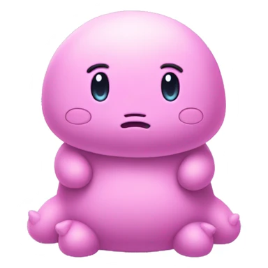 ditto character from the pokemon series being sad sticker