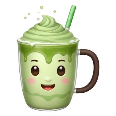 matcha latte with boba and ice without sticks and add a lil coffee  sticker