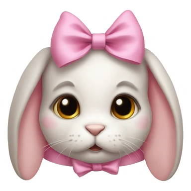 Bunny wearing a pink bow sticker
