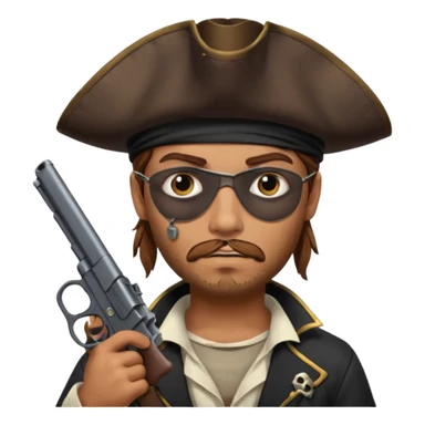 Pirates patch on left eye hoarding a gun sticker