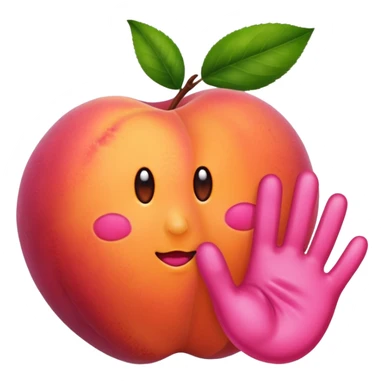 Peach with handprint on it  sticker