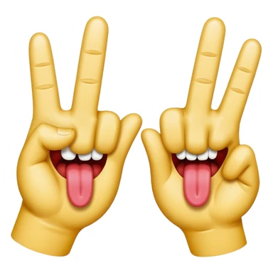 Tongue v fingers sticker