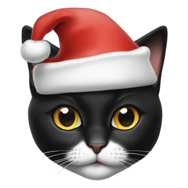 tuxedo cat wearing santa hat sticker
