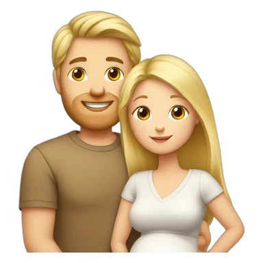 Family;brunet-dad,blonde-haired-mother-who-is-pregnant,blond-baby sticker