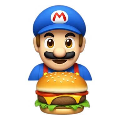 Mario eat burger  sticker