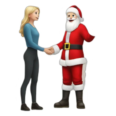 Full height Actively gesturing with hands pale skin Santa Claus sticker