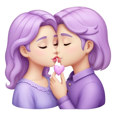 lilac pastel kiss sticker