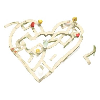 Map to my heart with music notes along the way and the letters CH sticker