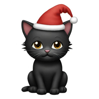 Black Christmas kitty sticker