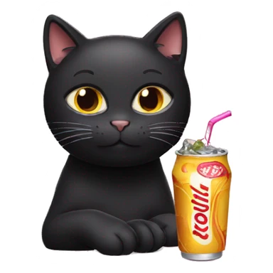 Black Cat drinking soda sticker