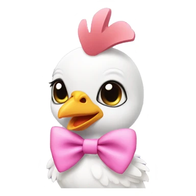 Baby doctor chicken with pink bow on the head  sticker