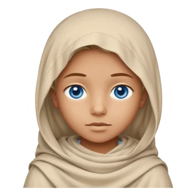 blue eyed desert child with creme cloth sticker