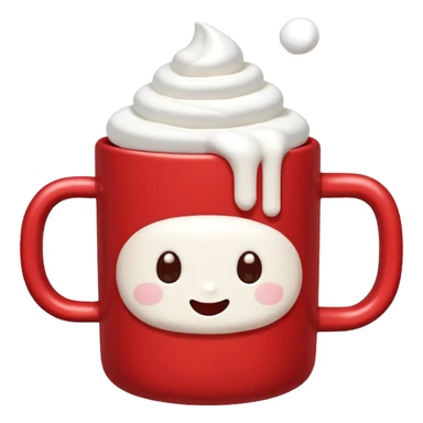 red mug of hot chocolate with marshmallows sticker