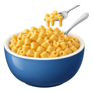 Chinosorie blue and white  bowl with Mac and cheese sticker