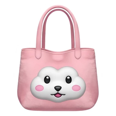 Aesthetic pink plush tote bag sticker