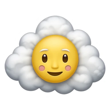 clouds spinning around the head of a yellow face emoji that looks spaced out sticker