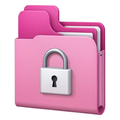 mix light pink dark pink and white girly lock with a folder behind it sticker