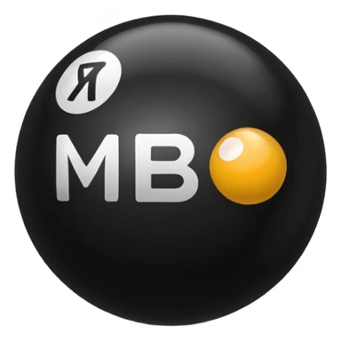 Black pull Ball with MB written on it. Nothing else no holes or anything. sticker