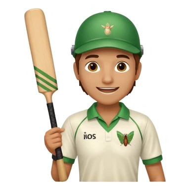 A person celebrating after winning a match of cricket sticker