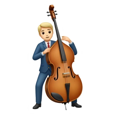 playing upright bass sticker