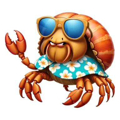 Hermit crab with sunglasses sticker