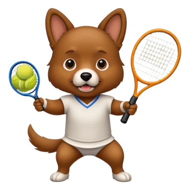 dog playing tennis sticker