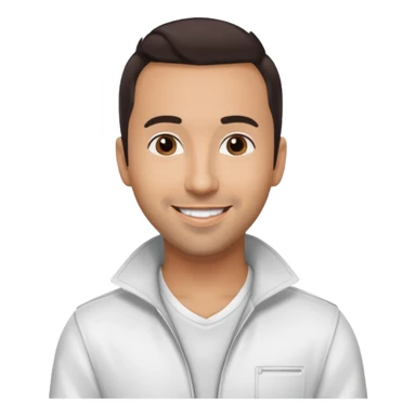 Howie Dorough from Backstreet Boys with dark brown hair, white outfit sticker