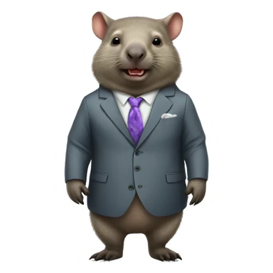 wombat wearing a two piece suit sticker