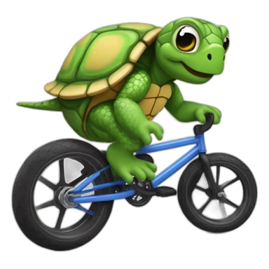 Tortue sur un bmx sticker