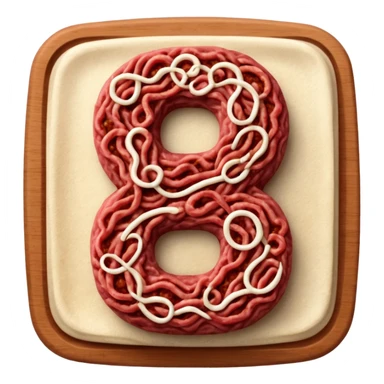 number 8 made of meat sticker