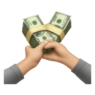 giving money from hand to hand sticker