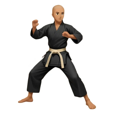 An icon depicting a martial artist in a black gi performing an Aikido technique in a dojo. The background showcases wooden floors, traditional dojo decor, and soft lighting that creates a peaceful yet focused atmosphere. The Aikido practitioner demonstrates fluid movement and precision.  sticker