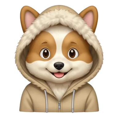 Dog wearing a hoodie sticker